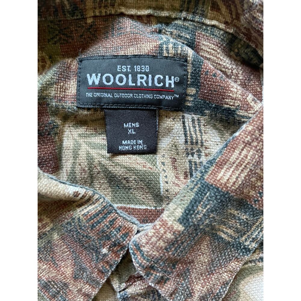 Woolrich Mens Paprika Primitive Block Casual Button up Size XL Patchwork Natural - Picture 5 of 7